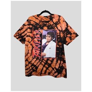 MICHAEL JACKSON | CUSTOM BLEACH DYED THRILLER 80s GRAPHIC BAND TEE